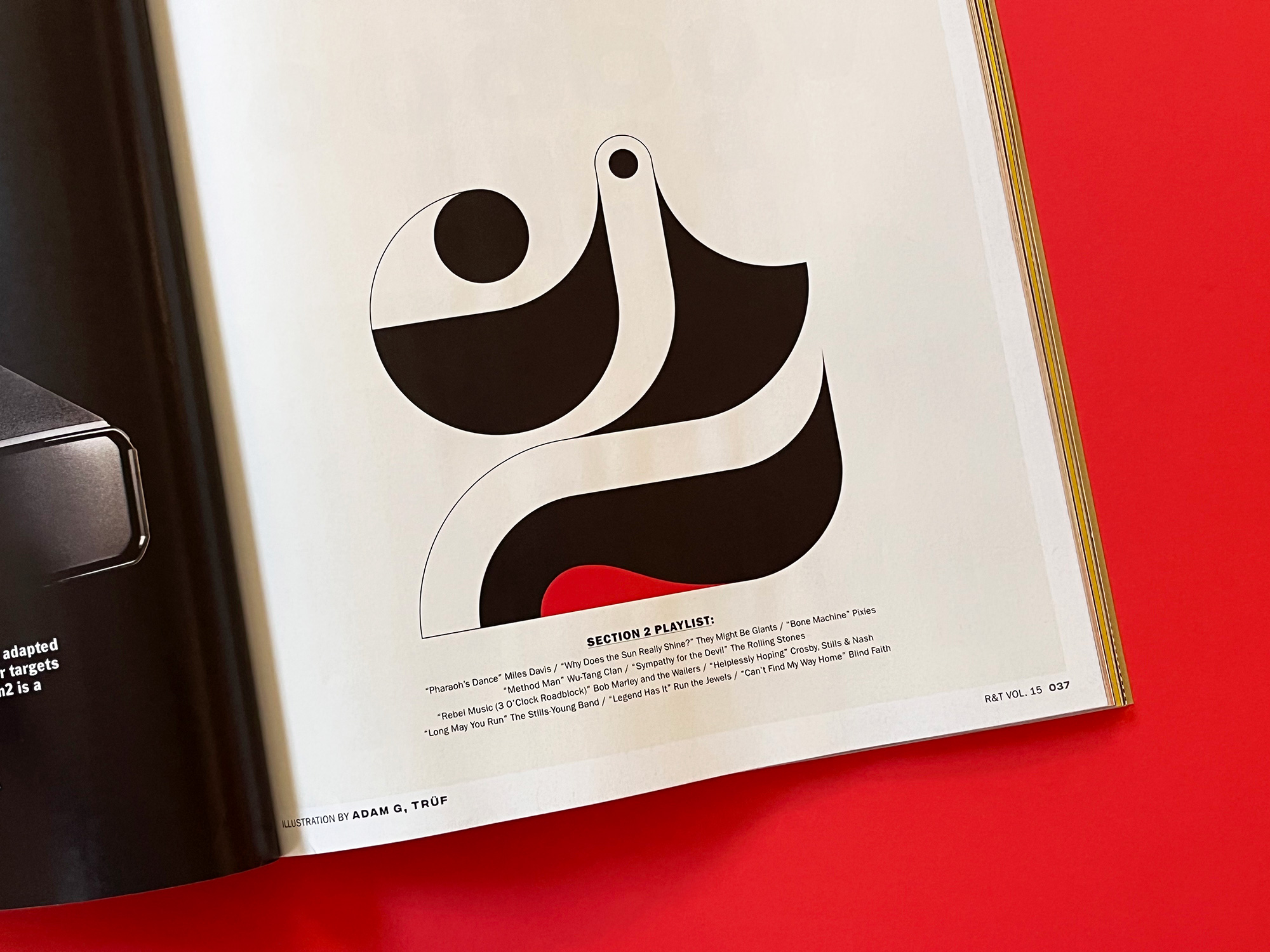 road & track music issue spread showing custom number 2 on red