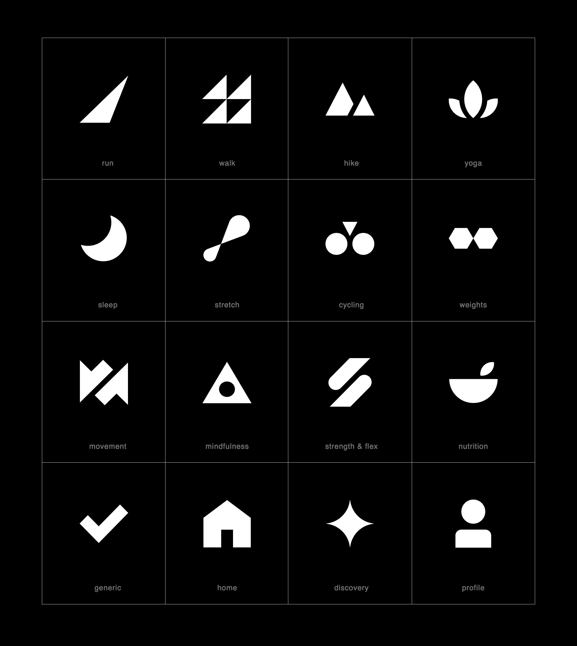 chart of 16 icons designed for the adidas all day ap