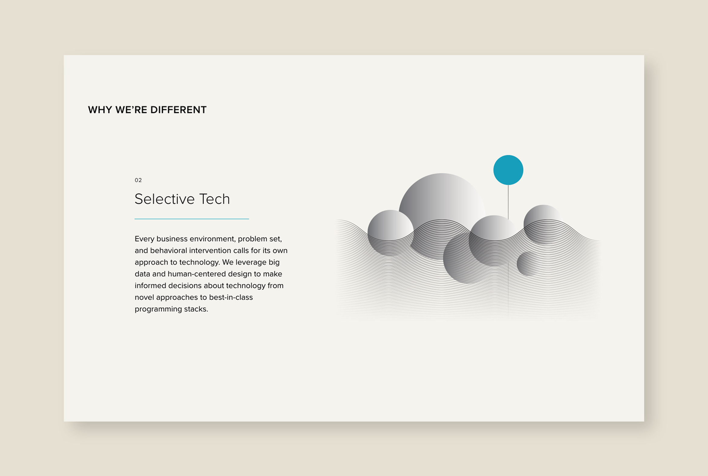 bldg25 website infographic of why we're different about selective tech