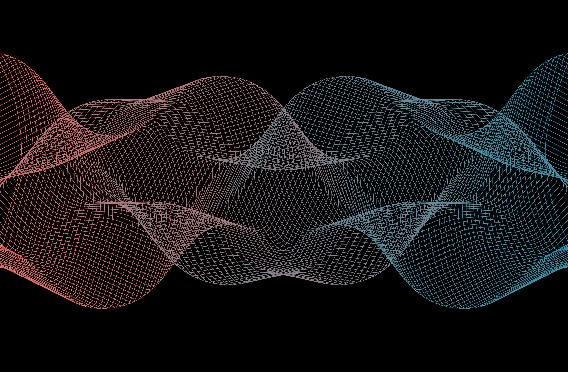 abstract digital design with multi-colored organic mesh pattern on black