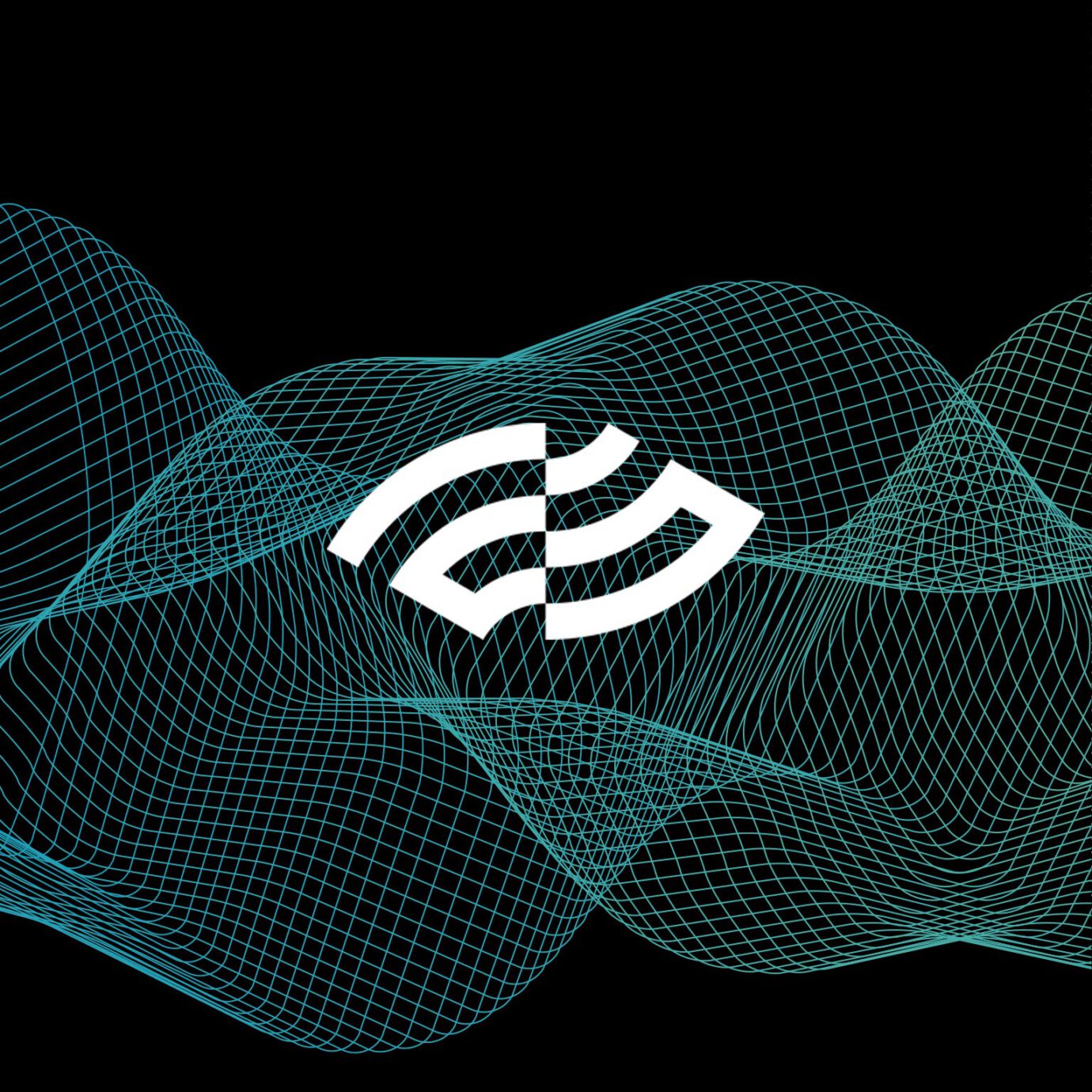 white abstract curvy 25 symbol on green mesh pattern on black background