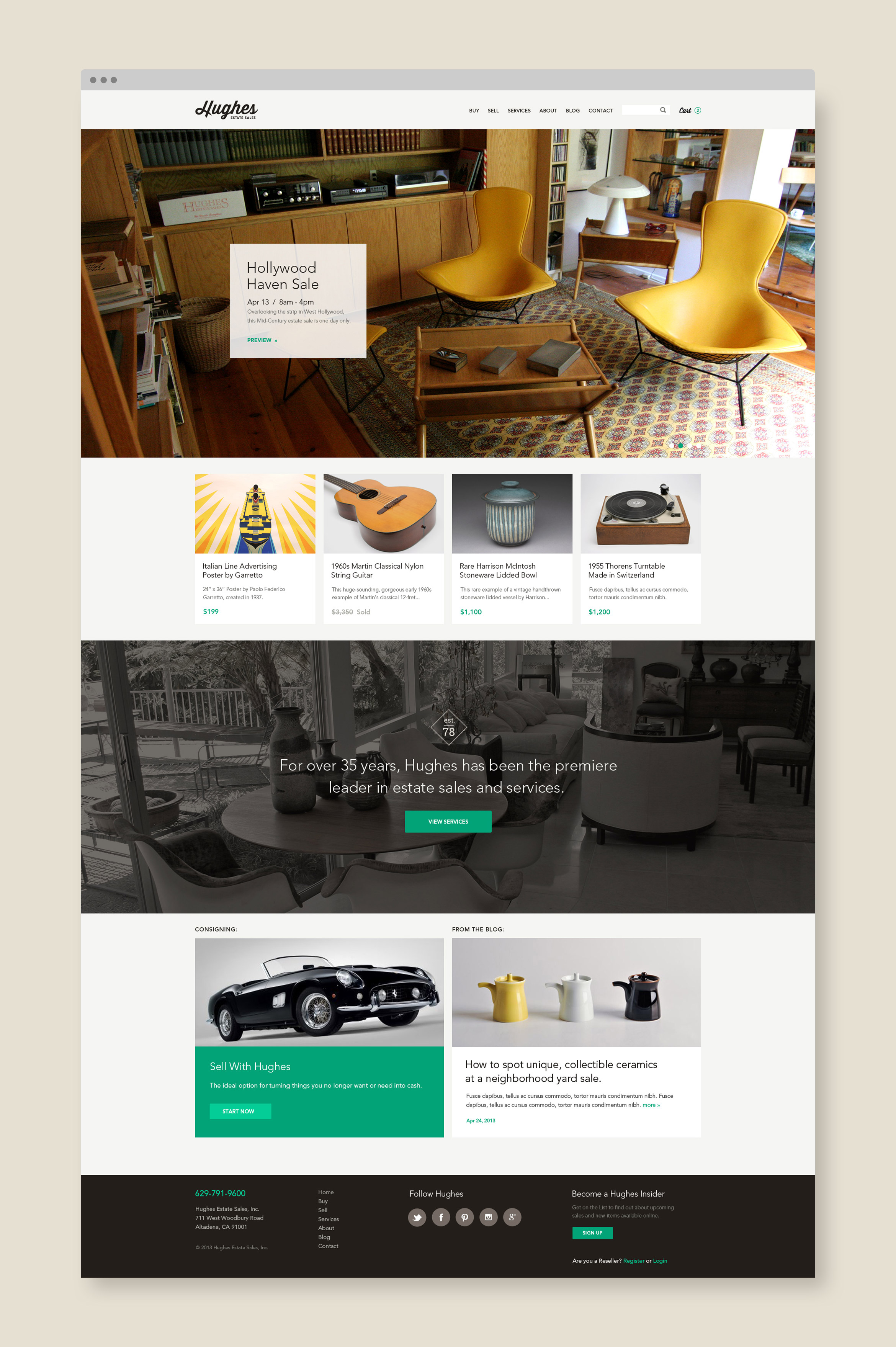 hughes estate sales website home page