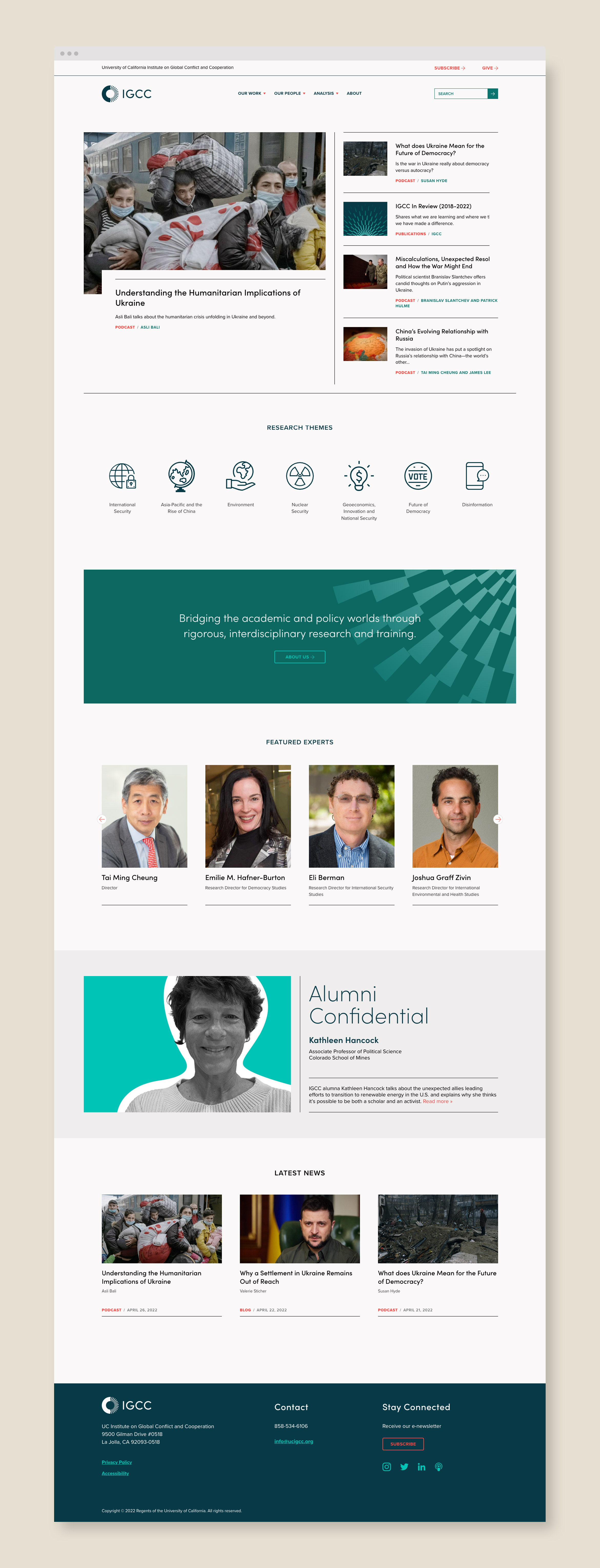 full home page of the IGCC website