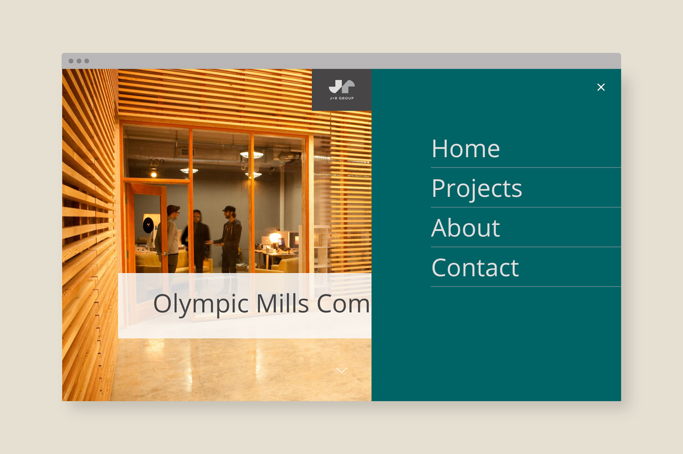 J+R Group website side menu