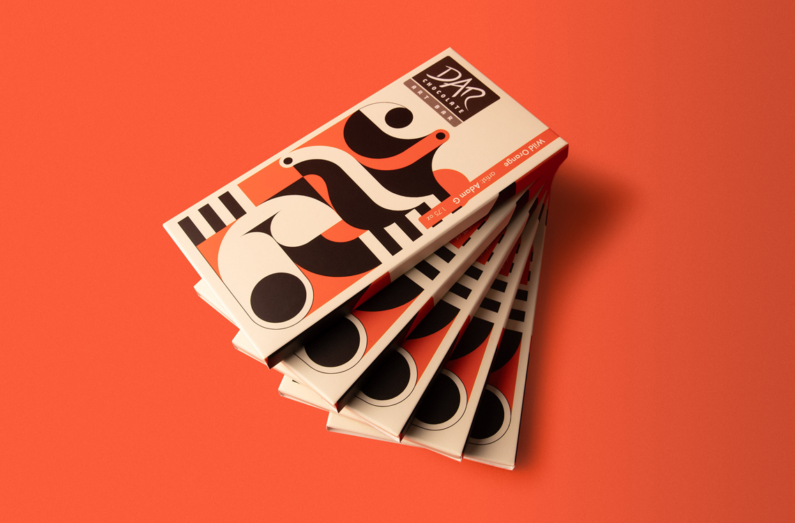 DAR chocolate art bar,packaging design los angeles